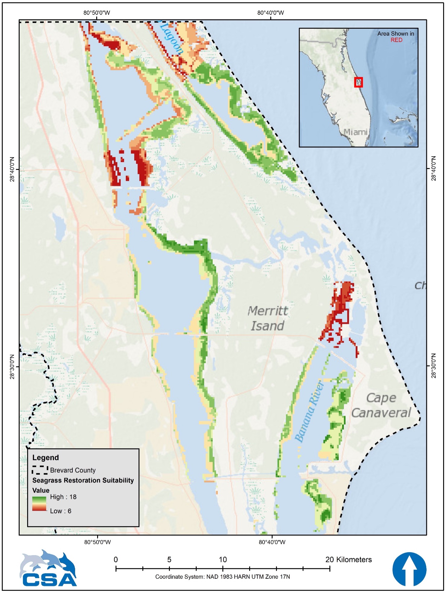 A Seagrass suitability model Cape Canaveral FL 
